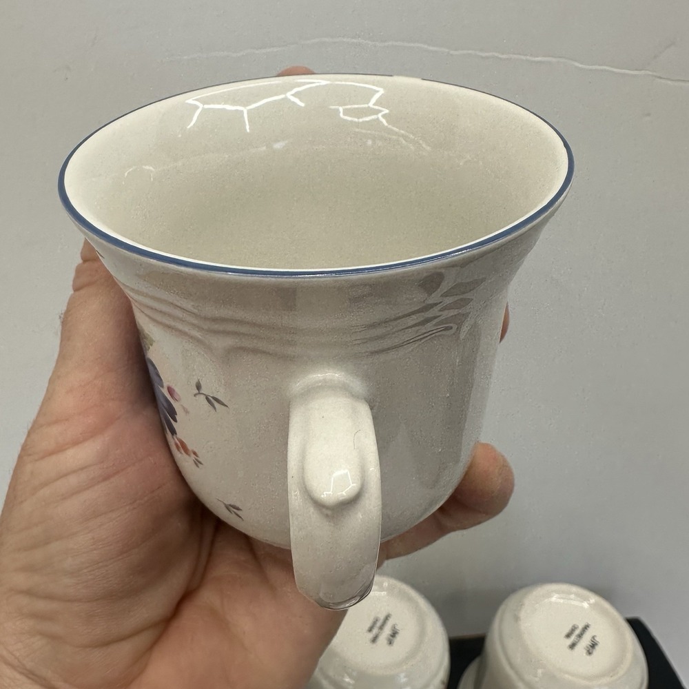 Lot Of 6 JMP Marketing Stoneware Coffee Tea Cup Provincial Bouquet Cottagecore - Picture 5 of 12